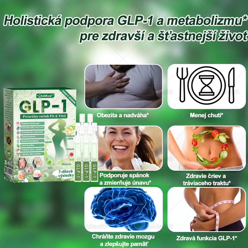 💧💧SVKBuildLeaf® GLP-1 6-v-1 Health Solution Perorálna tekutina (Len raz denne, viditeľné zmeny už za 7 dní) Pre obezitu, kardiovaskulárne ochorenia, cukrovku, spánkové apnoe, zdravie čriev, problémy s kĺbmi a ďalšie