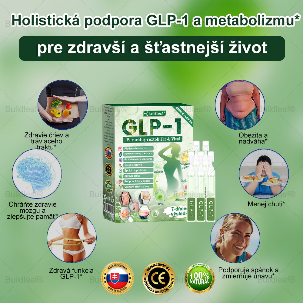 💧💧SVKBuildLeaf® GLP-1 6-v-1 Health Solution Perorálna tekutina (Len raz denne, viditeľné zmeny už za 7 dní) Pre obezitu, kardiovaskulárne ochorenia, cukrovku, spánkové apnoe, zdravie čriev, problémy s kĺbmi a ďalšie