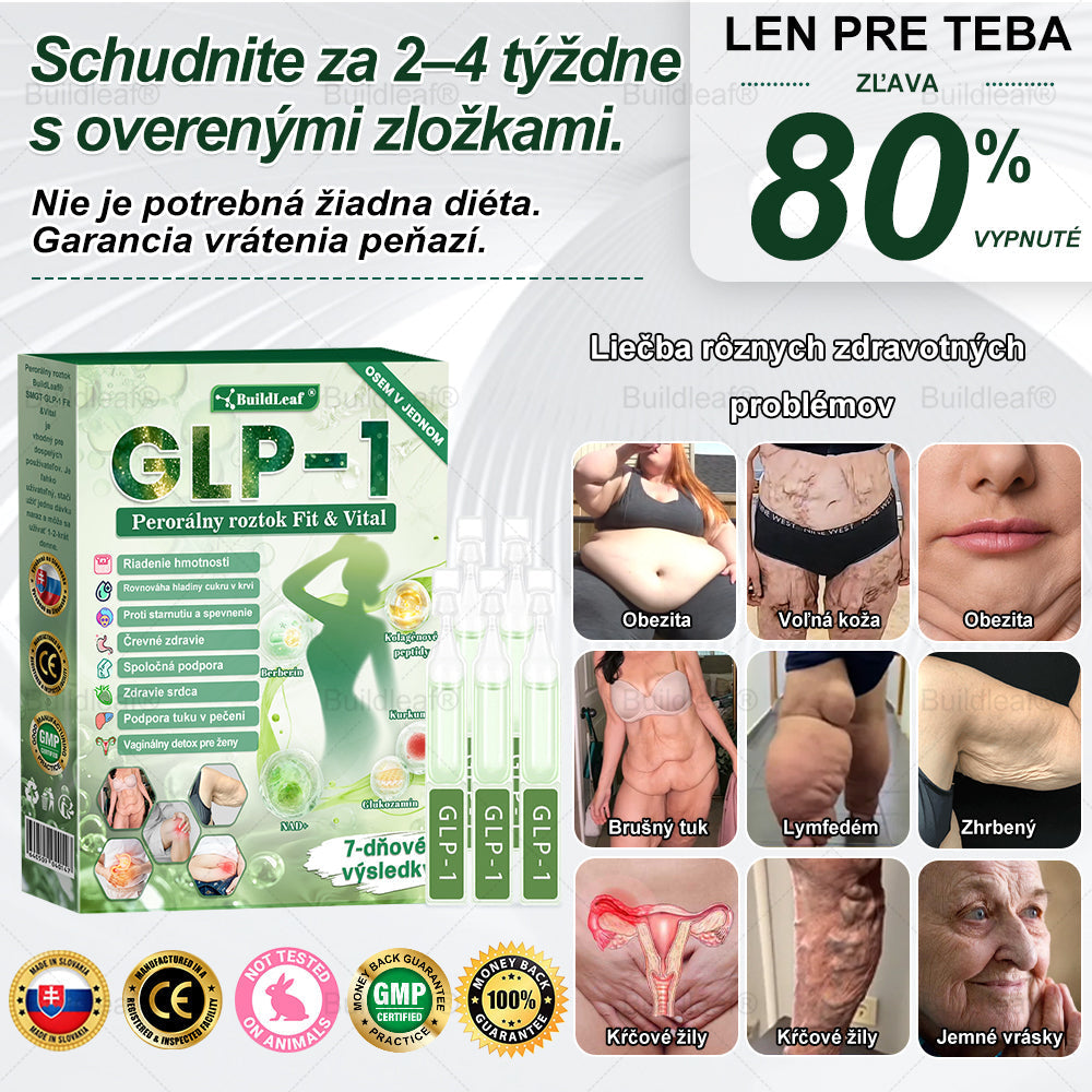 💧💧SVKBuildLeaf® GLP-1 6-v-1 Health Solution Perorálna tekutina (Len raz denne, viditeľné zmeny už za 7 dní) Pre obezitu, kardiovaskulárne ochorenia, cukrovku, spánkové apnoe, zdravie čriev, problémy s kĺbmi a ďalšie