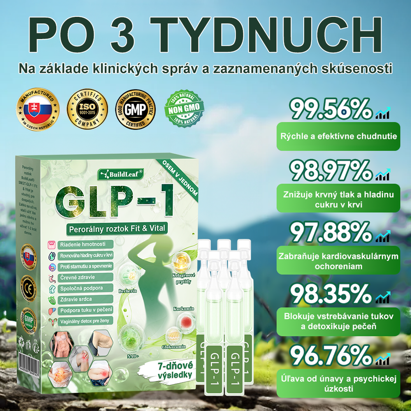 🌱🌱BuildLeaf® GLP-1 8-v-1 Fit & Vital Perorálny Roztok ✅ (Len raz denne, viditeľné zmeny už za 7 dní) Pre obezitu, kardiovaskulárne ochorenia, cukrovku, spánkové apnoe, zdravie čriev, problémy s kĺbmi a ďalšie