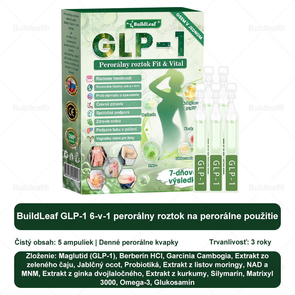 🌱🌱BuildLeaf® GLP-1 8-v-1 Fit & Vital Perorálny Roztok ✅ (Len raz denne, viditeľné zmeny už za 7 dní) Pre obezitu, kardiovaskulárne ochorenia, cukrovku, spánkové apnoe, zdravie čriev, problémy s kĺbmi a ďalšie