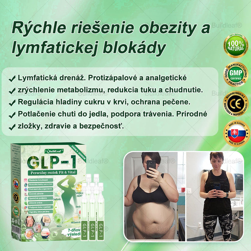 🌱🌱BuildLeaf® GLP-1 8-v-1 Fit & Vital Perorálny Roztok ✅ (Len raz denne, viditeľné zmeny už za 7 dní) Pre obezitu, kardiovaskulárne ochorenia, cukrovku, spánkové apnoe, zdravie čriev, problémy s kĺbmi a ďalšie
