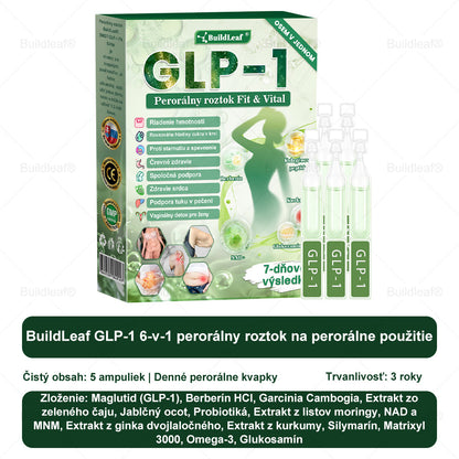 💧💧SVKBuildLeaf® GLP-1 6-v-1 Health Solution Perorálna tekutina (Len raz denne, viditeľné zmeny už za 7 dní) Pre obezitu, kardiovaskulárne ochorenia, cukrovku, spánkové apnoe, zdravie čriev, problémy s kĺbmi a ďalšie